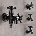 Wide Bathroom Sink Faucet Wall-Mounted Cross Handle Faucet