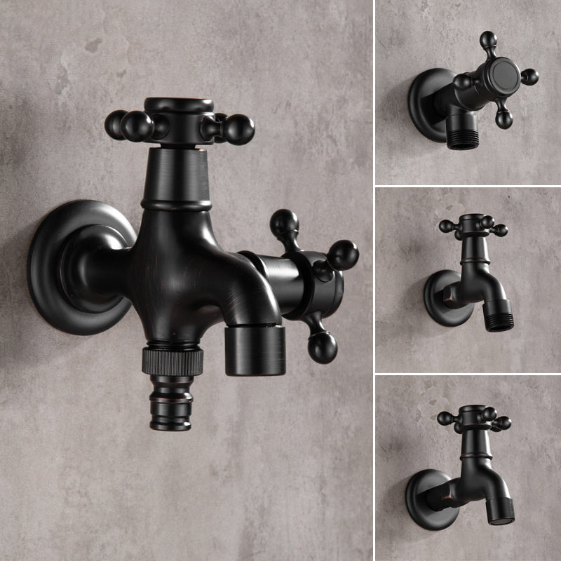 Wide Bathroom Sink Faucet Wall-Mounted Cross Handle Faucet