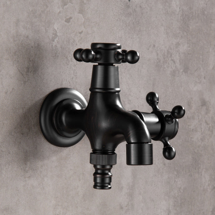 Wide Bathroom Sink Faucet Wall-Mounted Cross Handle Faucet