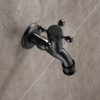 Wide Bathroom Sink Faucet Wall-Mounted Cross Handle Faucet