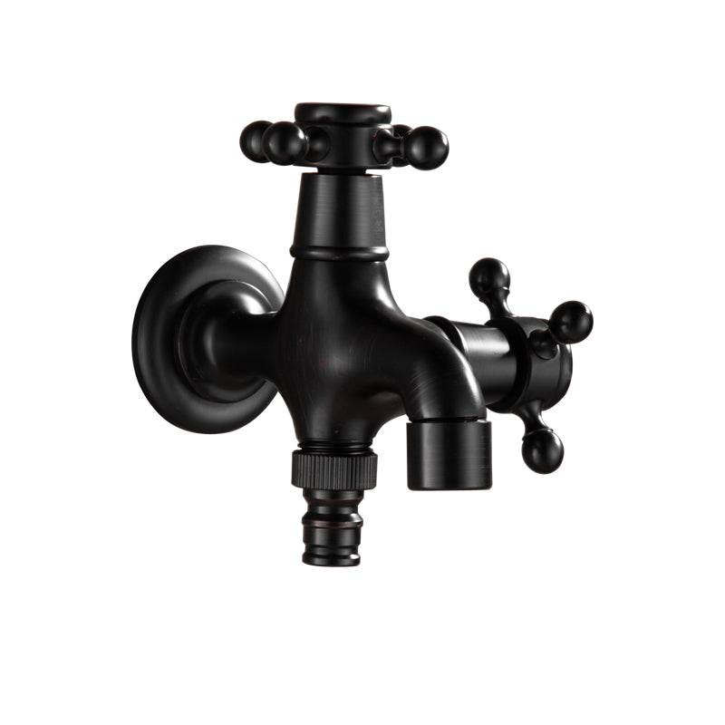 Wide Bathroom Sink Faucet Wall-Mounted Cross Handle Faucet