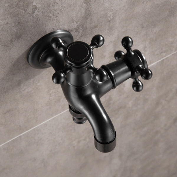 Wide Bathroom Sink Faucet Wall-Mounted Cross Handle Faucet