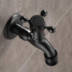 Wide Bathroom Sink Faucet Wall-Mounted Cross Handle Faucet