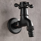 Wide Bathroom Sink Faucet Wall-Mounted Cross Handle Faucet