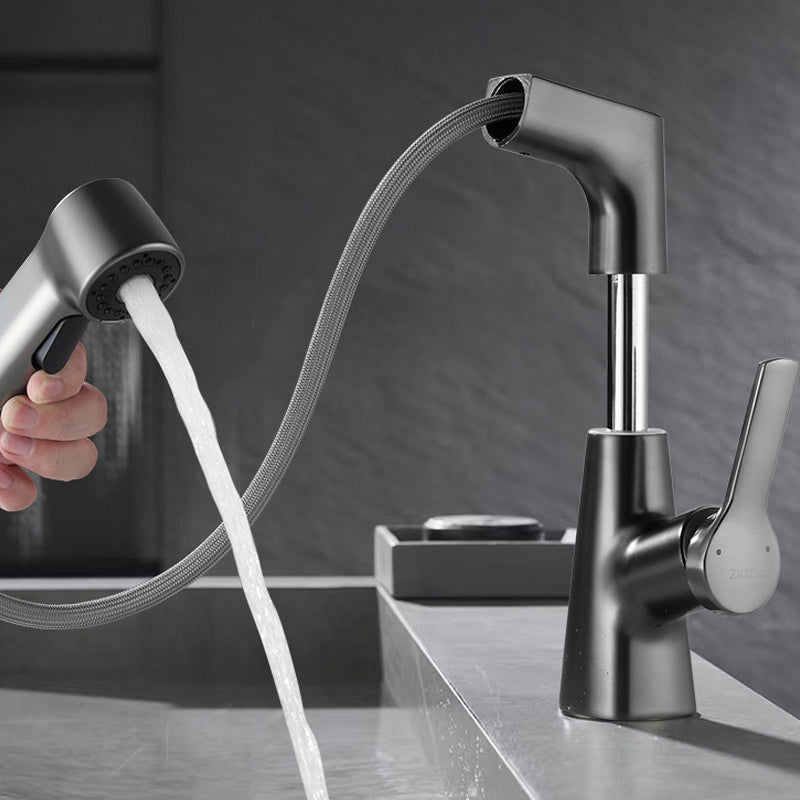 Swivel Spout Sink Faucet Brass Bathroom Low Arc Mixer