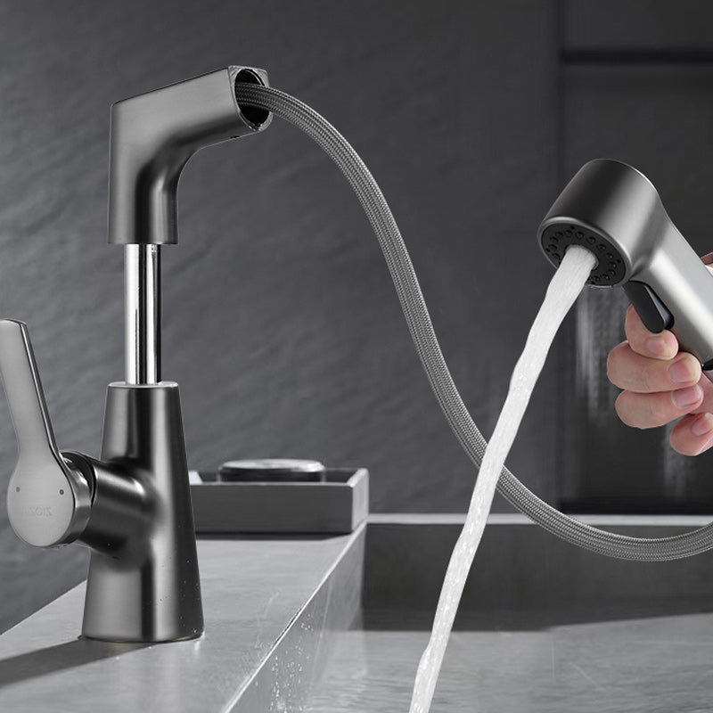 Swivel Spout Sink Faucet Brass Bathroom Low Arc Mixer