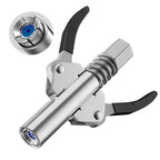 Powerful lock on grease connections with spring flex lines