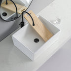 Contemporary Bathroom Sink Porcelain Rectangular Vessel Sink Sink Only
