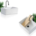Contemporary Bathroom Sink Porcelain Rectangular Vessel Sink Sink Only