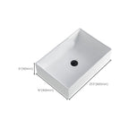 Contemporary Bathroom Sink Porcelain Rectangular Vessel Sink Sink Only