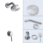 Stainless Steel Shower Combination Round Fixed Shower Head with Shower Arm