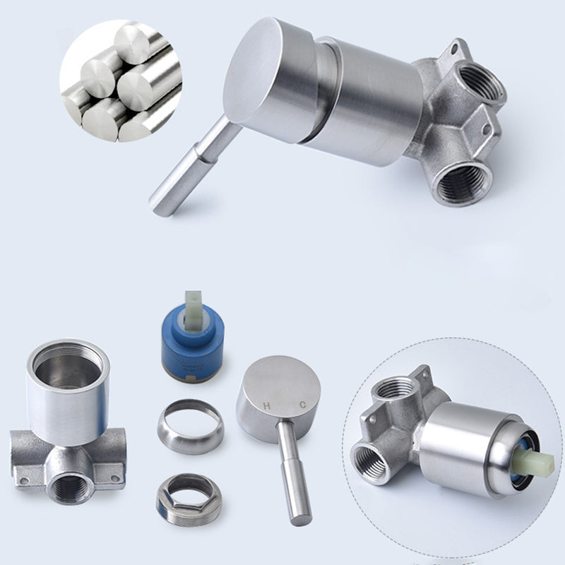 Stainless Steel Shower Combination Round Fixed Shower Head with Shower Arm