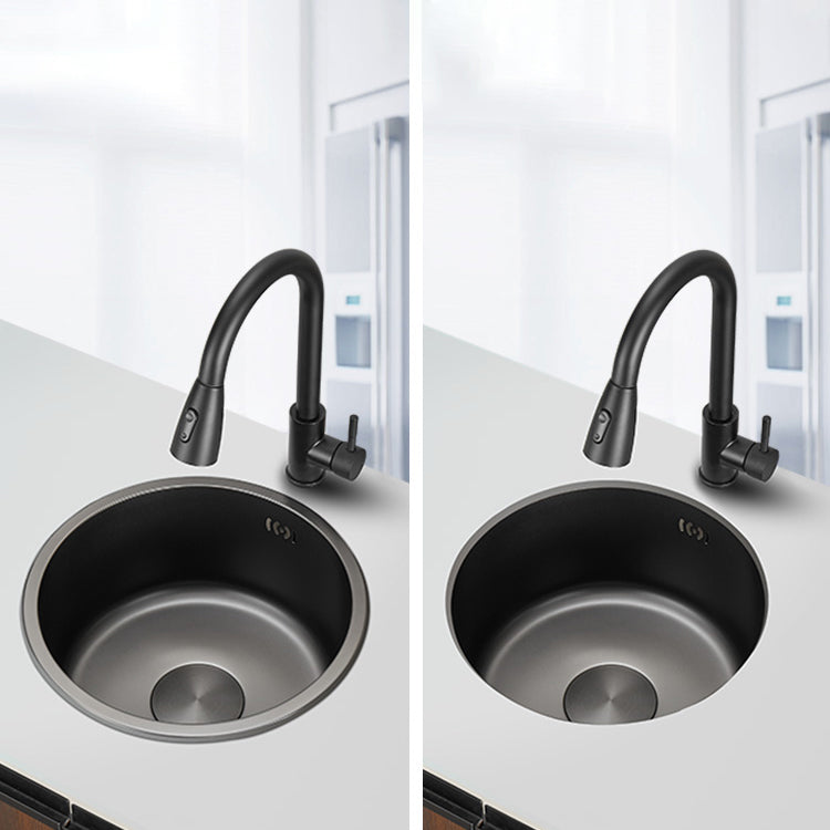 Kitchen Sink Round Single Bowl Color and Scratch Resistant Under-mounted Stainless Steel Kitchen Sink