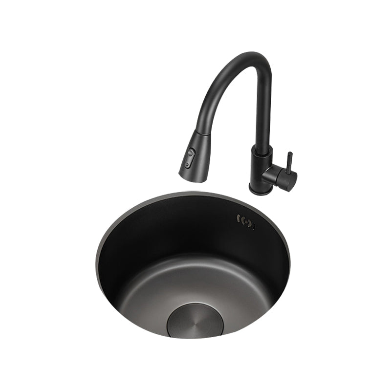Kitchen Sink Round Single Bowl Color and Scratch Resistant Under-mounted Stainless Steel Kitchen Sink