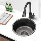 Kitchen Sink Round Single Bowl Color and Scratch Resistant Under-mounted Stainless Steel Kitchen Sink