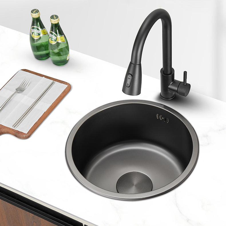 Kitchen Sink Round Single Bowl Color and Scratch Resistant Under-mounted Stainless Steel Kitchen Sink