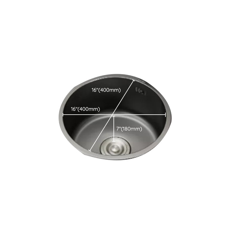 Kitchen Sink Round Single Bowl Color and Scratch Resistant Under-mounted Stainless Steel Kitchen Sink