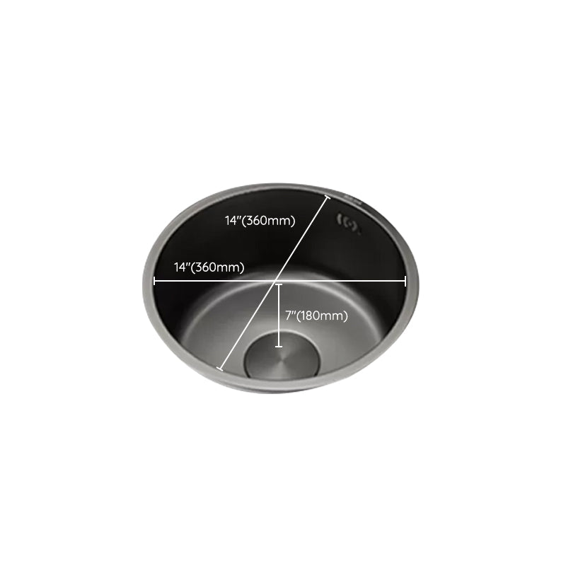 Kitchen Sink Round Single Bowl Color and Scratch Resistant Under-mounted Stainless Steel Kitchen Sink