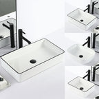 Contemporary sink with pop-up drain porcelain rectangular basin