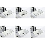 Contemporary sink with pop-up drain porcelain rectangular basin