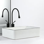 Contemporary sink with pop-up drain porcelain rectangular basin