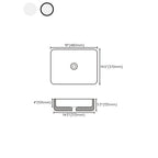 Contemporary sink with pop-up drain porcelain rectangular basin