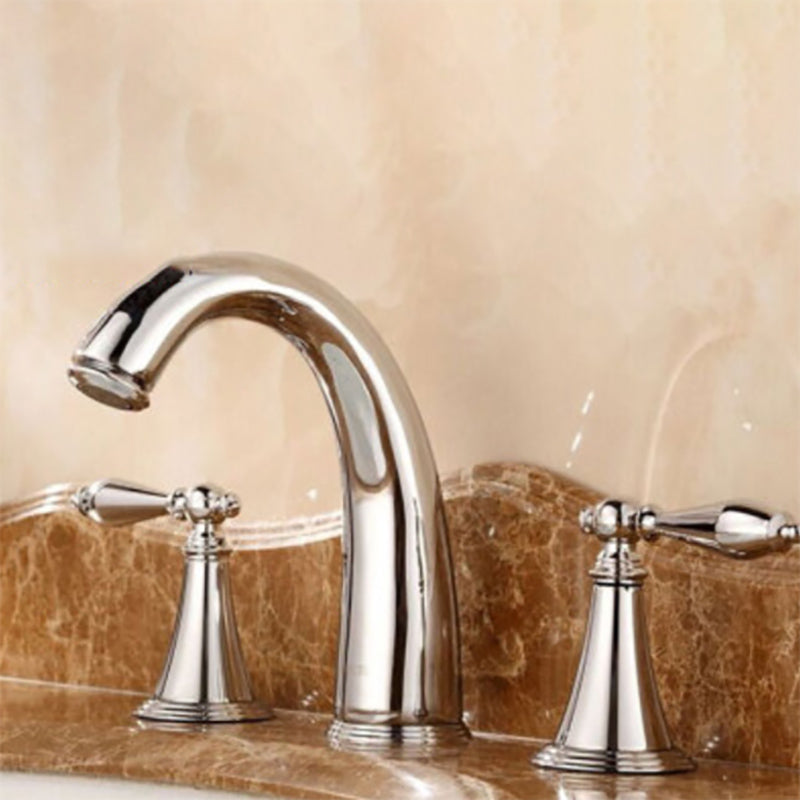 Copper Deck-Mounted Roman Bathtub Faucet Low Arc Roman Bathtub Faucet Set