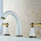 Copper Deck-Mounted Roman Bathtub Faucet Low Arc Roman Bathtub Faucet Set
