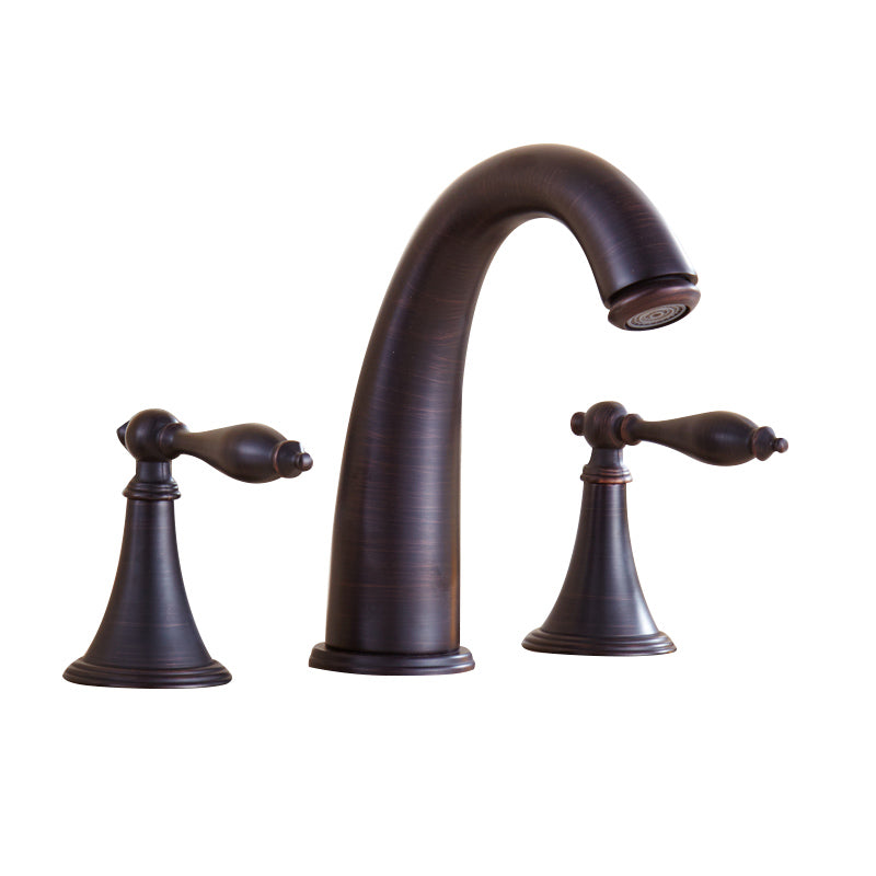 Copper Deck-Mounted Roman Bathtub Faucet Low Arc Roman Bathtub Faucet Set