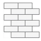 Plastic Peel and Stick Tiles Subway Tiles Wallpapers for Kitchen and Bathroom