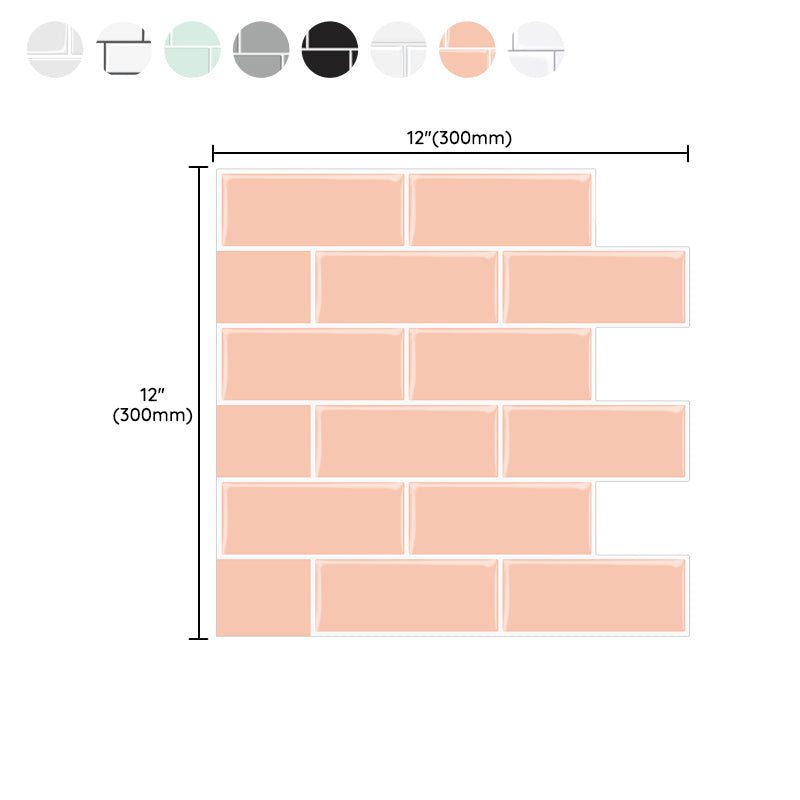 Plastic Peel and Stick Tiles Subway Tiles Wallpapers for Kitchen and Bathroom