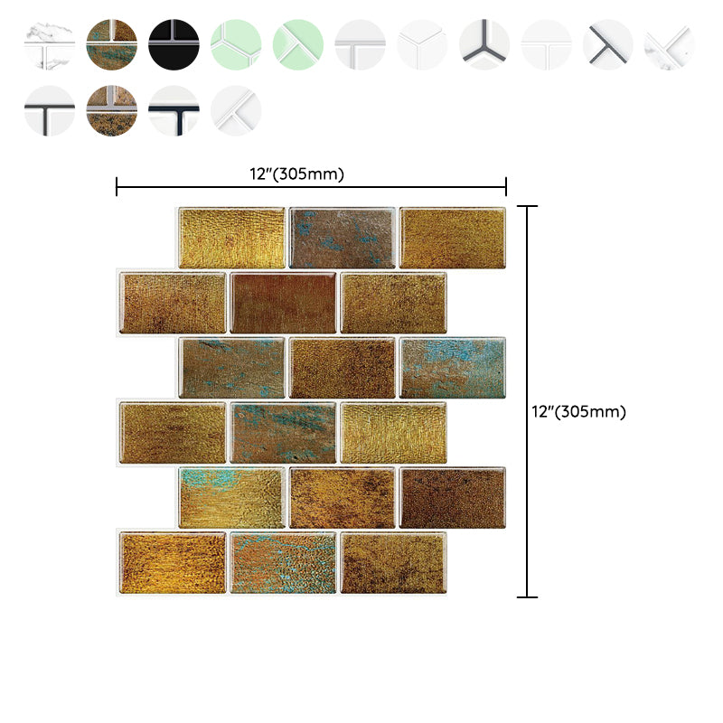 PVC Subway Tile Wallpaper Waterproof Peel and Stick Splashback Tile