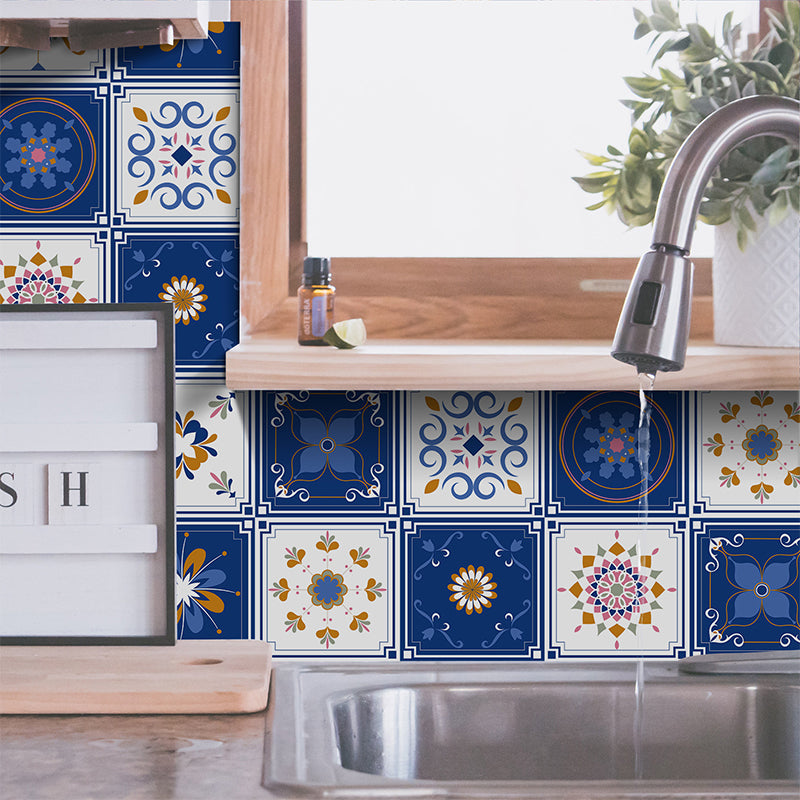 PVC peel and stick backsplash mosaic tiles wallpaper with square shape