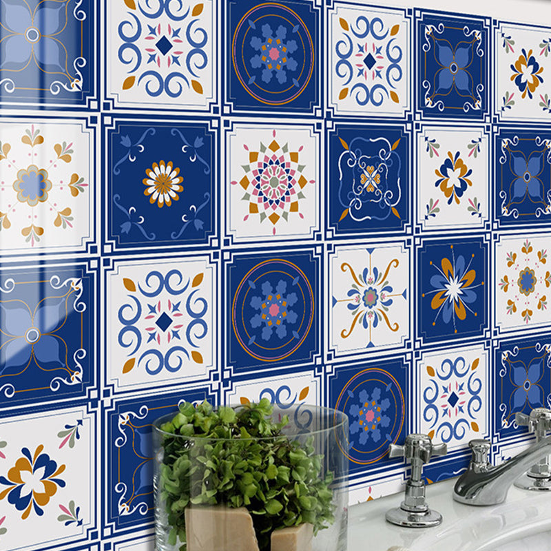PVC peel and stick backsplash mosaic tiles wallpaper with square shape