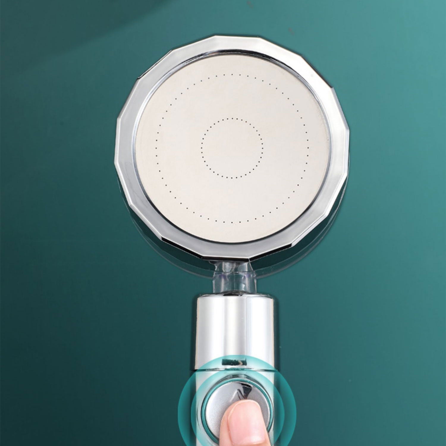 Contemporary Handheld Supercharged Showerhead Round Spray Head