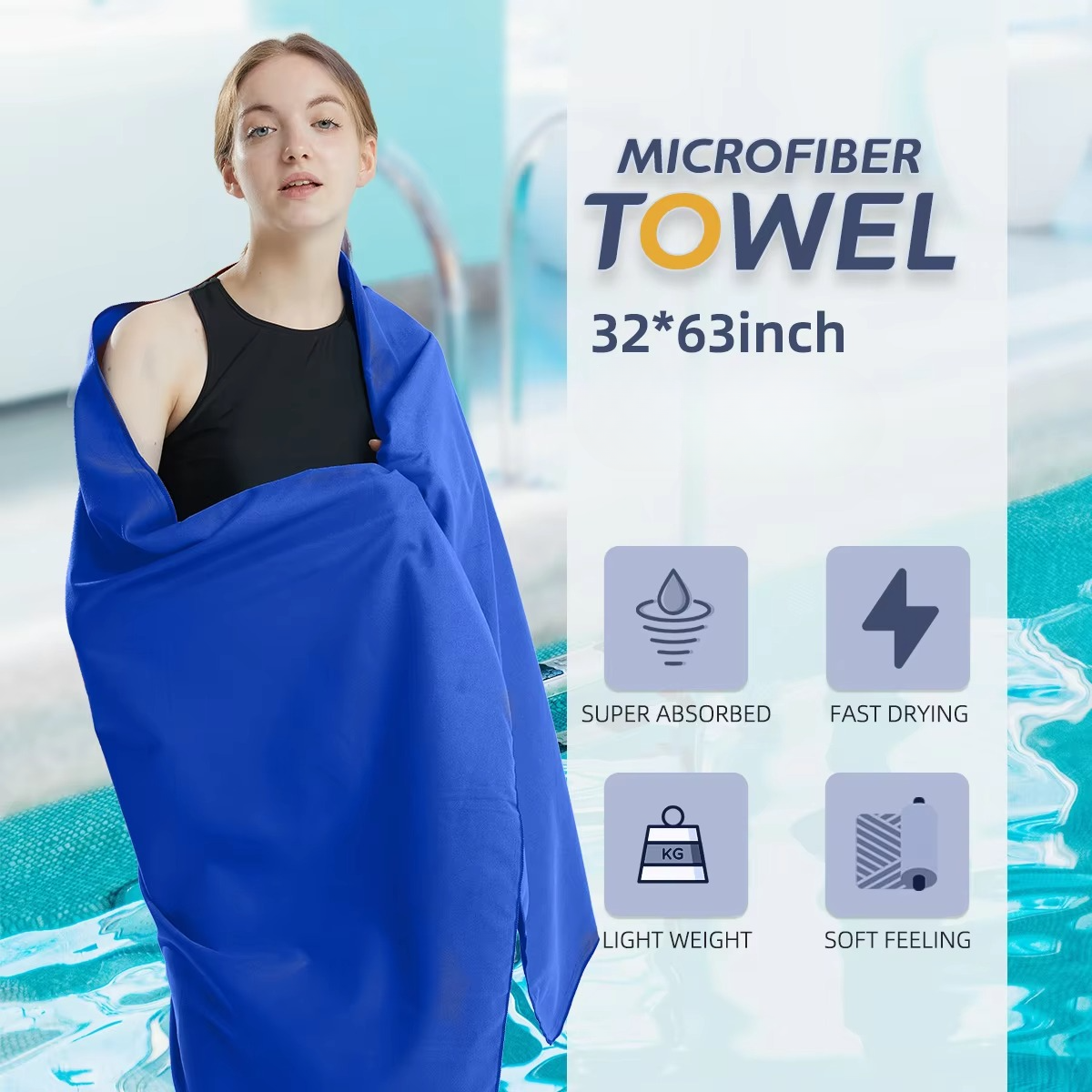 Quick-Dry Microfiber Towel for Travel, Sports, Gym, Beach and Yoga