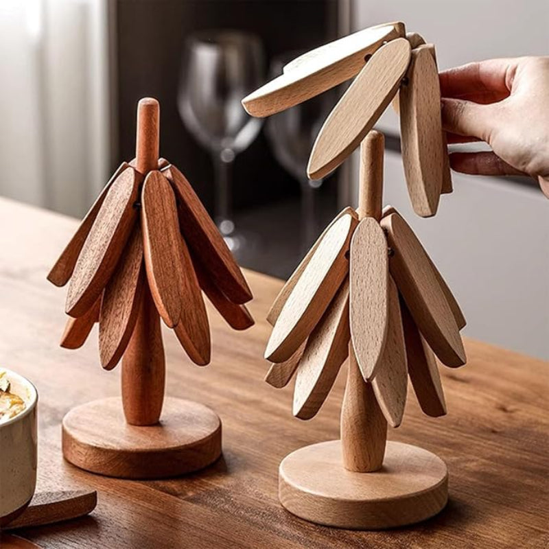 Wooden Tree Coaster Set