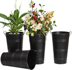 Retro Iron Flower Bucket with Handles – Decorative Metal Flower Pot for Home