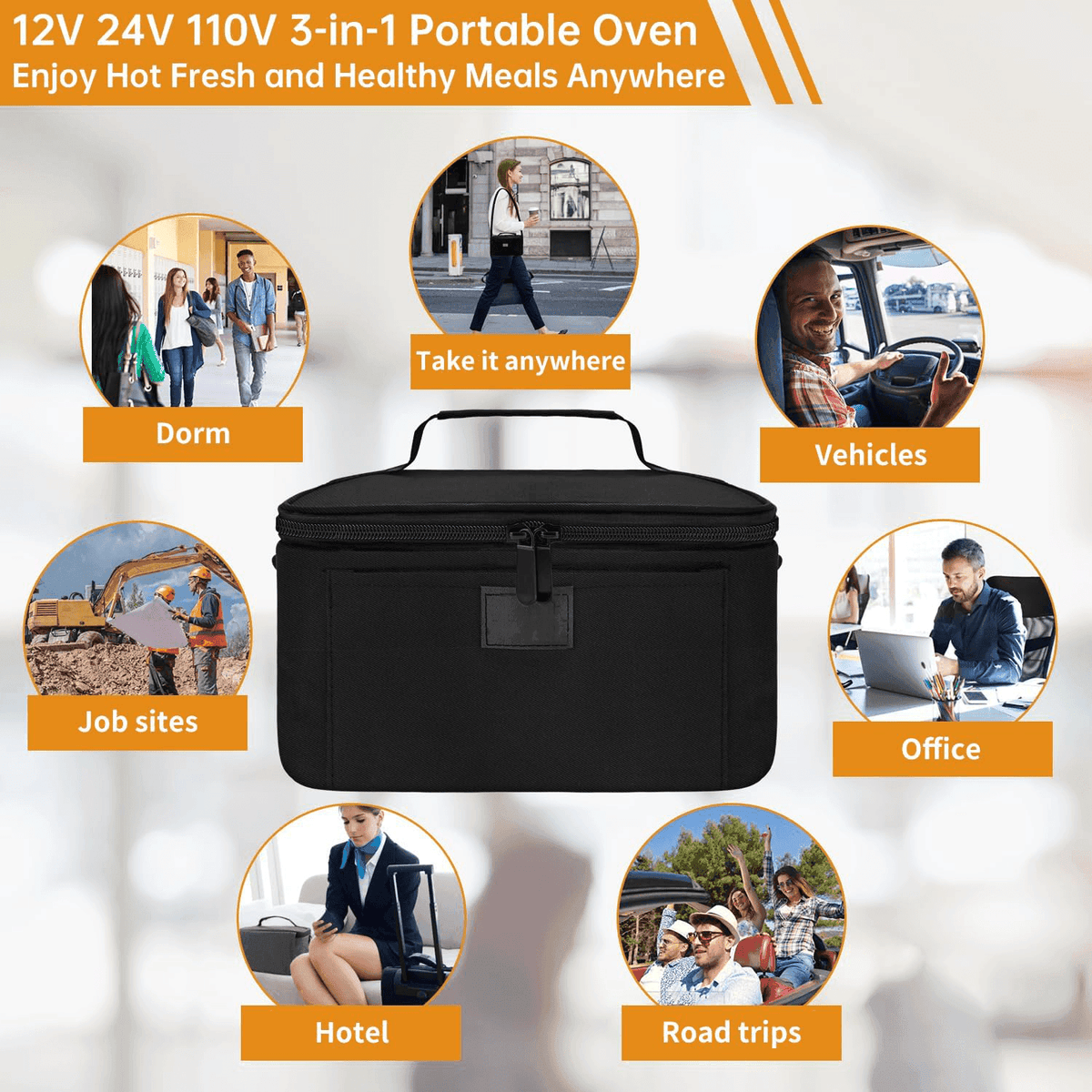 HeatGo Pro – Electric Portable Food Warmer Lunchbox with 3-in-1 Connection