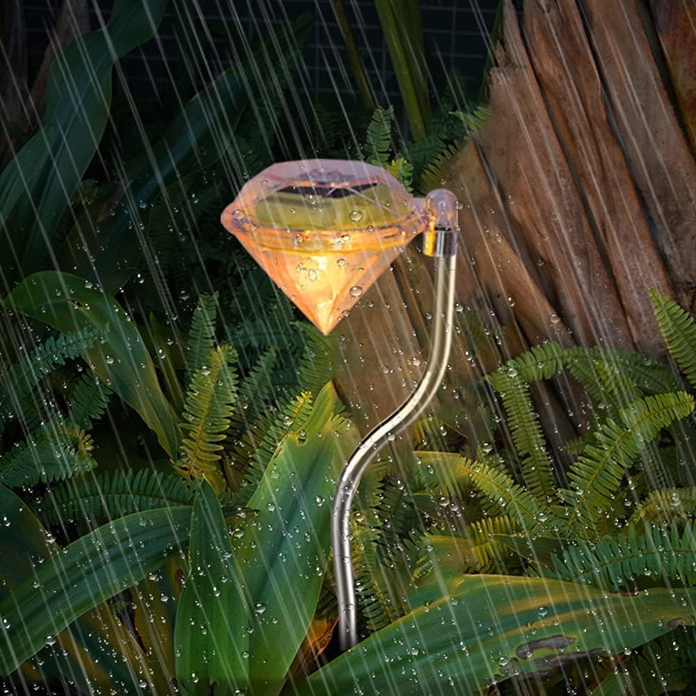 Solar Garden Light in Diamond Shape – LED Lamps for Outdoor Decoration and Lighting
