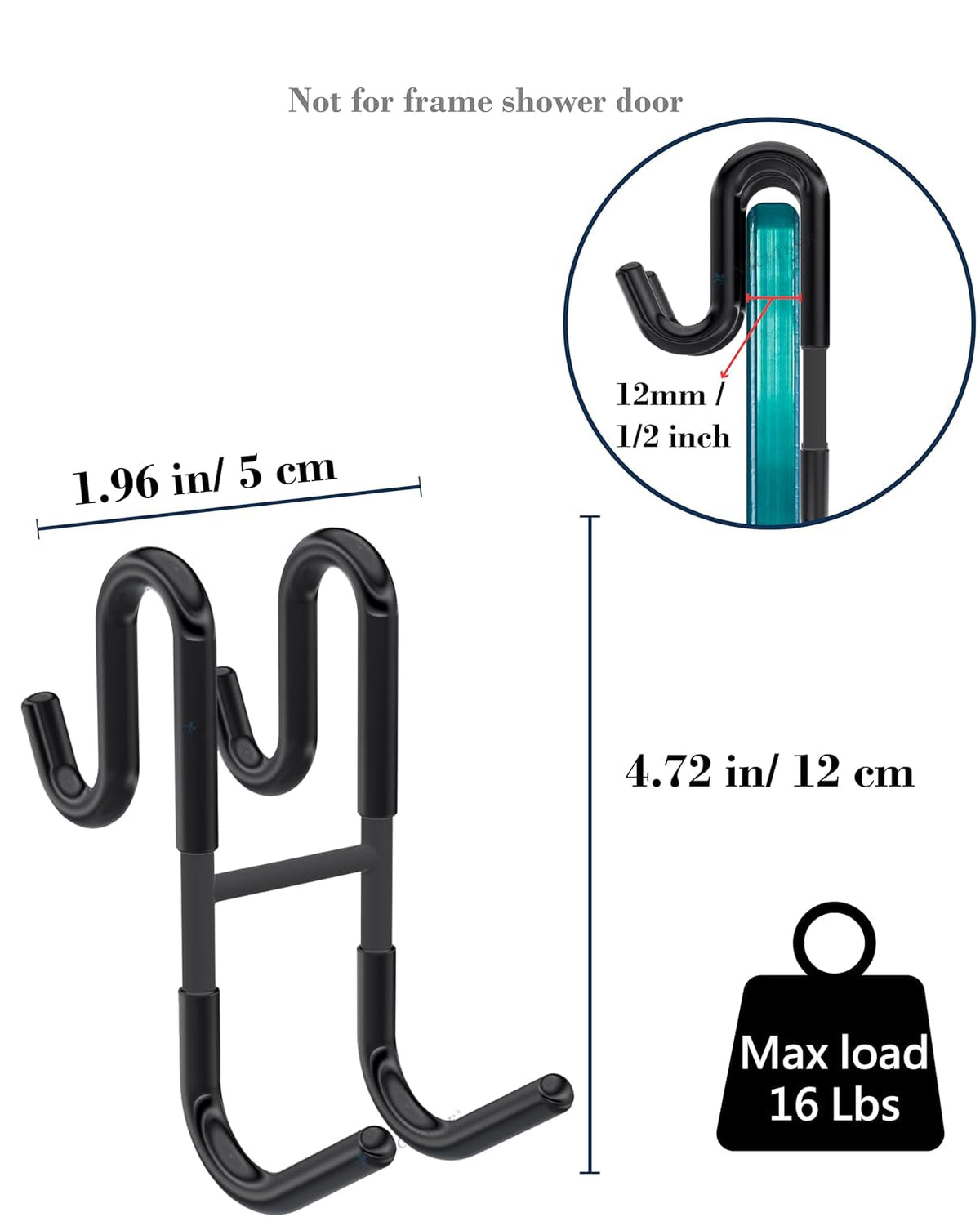 Rust-resistant door-mounted shower hook – Strong multifunctional hanging hook