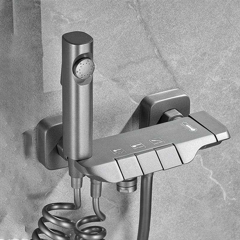 Wall-mounted shower system Gray Adjustable spray pattern Lever handle Shower hose Shower set