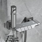 Wall-mounted shower system Gray Adjustable spray pattern Lever handle Shower hose Shower set