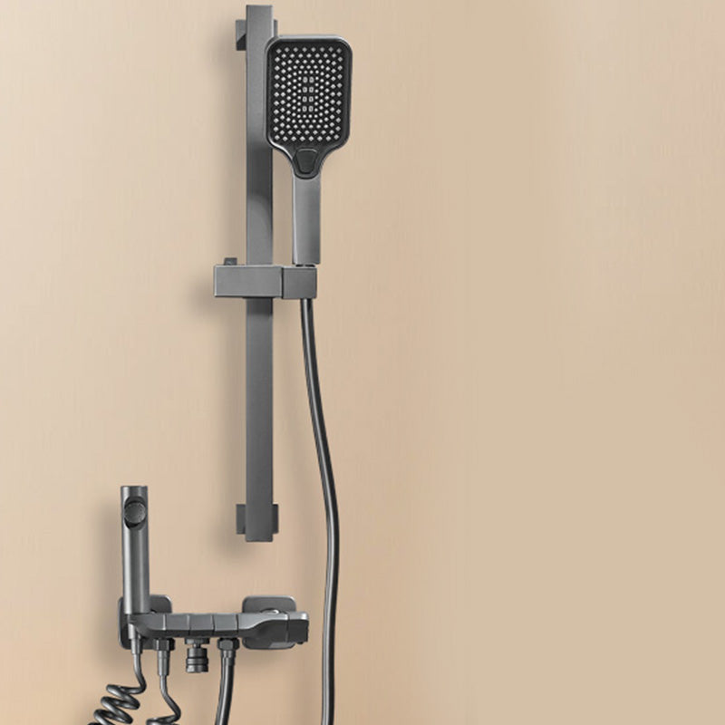 Wall-mounted shower system Gray Adjustable spray pattern Lever handle Shower hose Shower set