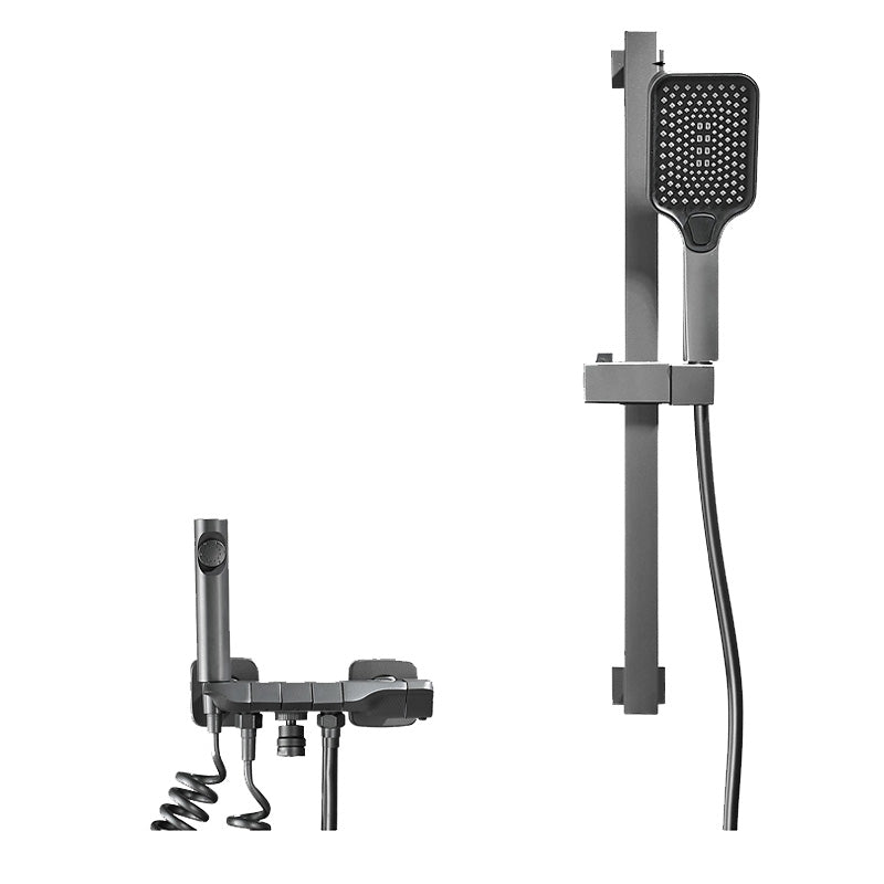 Wall-mounted shower system Gray Adjustable spray pattern Lever handle Shower hose Shower set