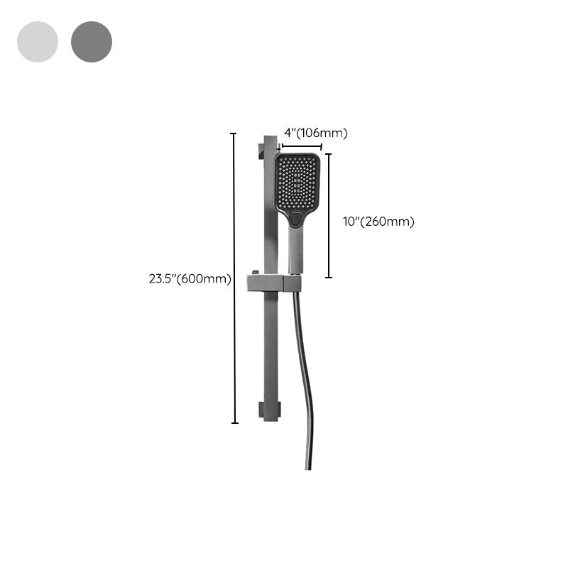Wall-mounted shower system Gray Adjustable spray pattern Lever handle Shower hose Shower set