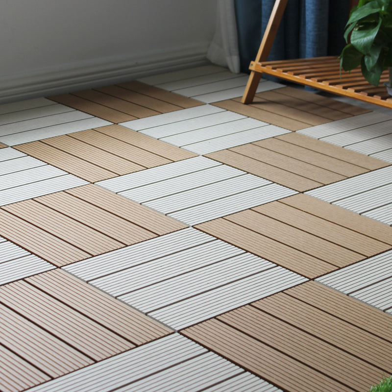 Square Click Patio Floor Tiles Stripe Pattern Tile Set Floorboard