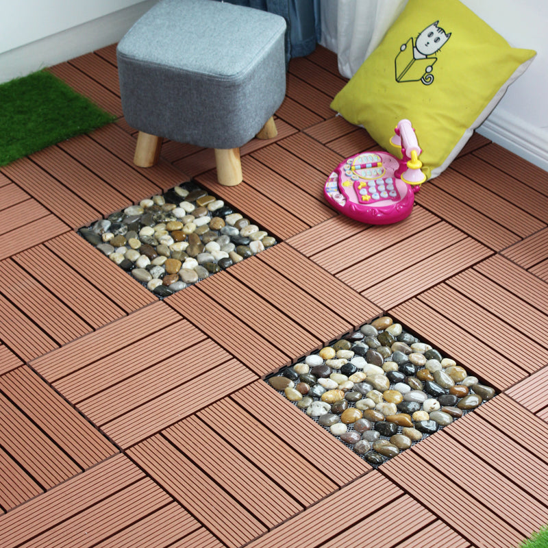 Square Click Patio Floor Tiles Stripe Pattern Tile Set Floorboard