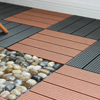 Square Click Patio Floor Tiles Stripe Pattern Tile Set Floorboard