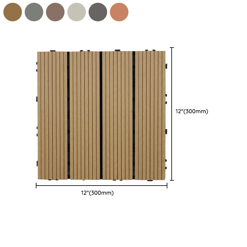 Square Click Patio Floor Tiles Stripe Pattern Tile Set Floorboard